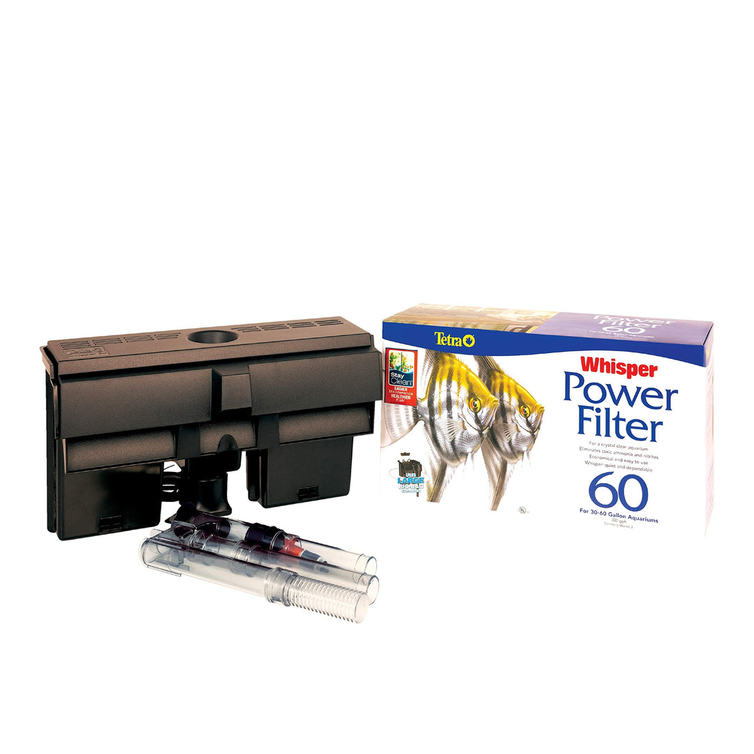 Whisper Power Filter for Aquariums, 3 Filters in 1, Up to 60-Gallons