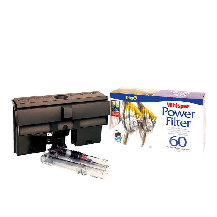 Whisper Power Filter for Aquariums, 3 Filters in 1, Up to 60-Gallons
