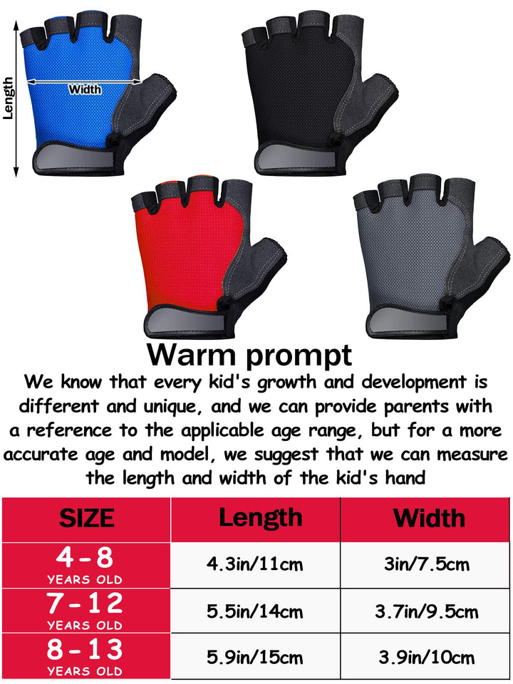 SATINIOR 4 Pairs Fingerless Gloves Half-finger Cycling Gloves Sport Gloves for Outdoor Sports Biking Riding(Large)