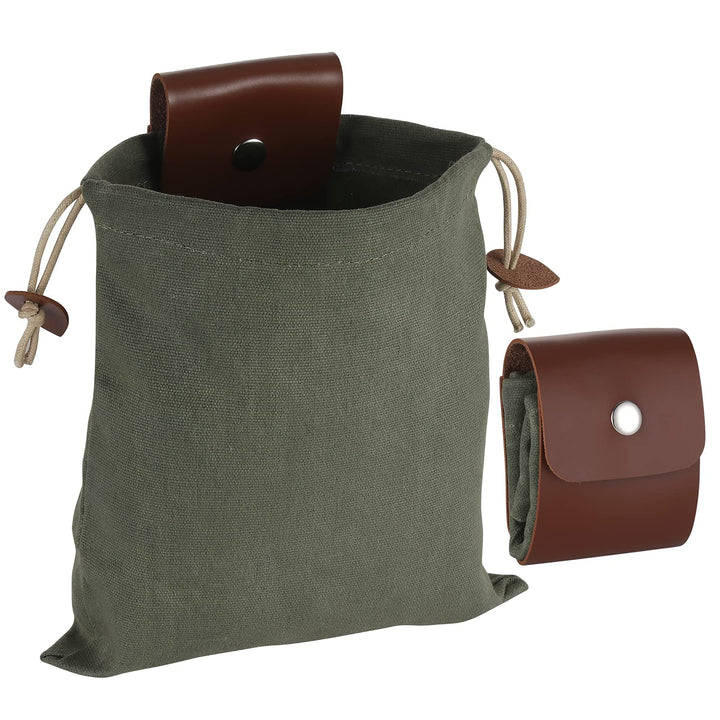 Foraging Bag, Waxed Canvas Foraging Pouch, Collapsible Mushroom Bag Mushroom Foraging Bag Bushcraft Bag for Camping Hiking