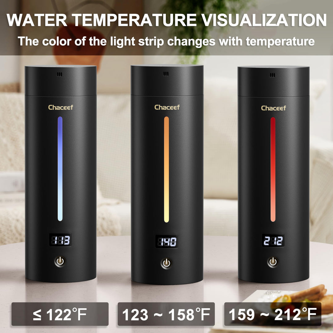 Travel Electric Kettle, 350ml Small Portable Kettle with 304 Stainless Steel, Travel Kettle with BPA Free, 3 Colors LED Water Boiler with Keep Warm Function, Fast Boil and Auto Shut Off, Pink