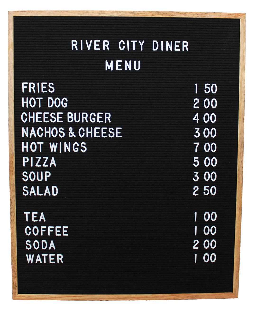 Executive Office Solutions Extra Large Changeable Letter Board - Black Felt With Solid Oak Frame, Wall Mount, Canvas Bag, Letter Clippers, Letter Box and 450 Characters 24 x 30 Black (LB5)