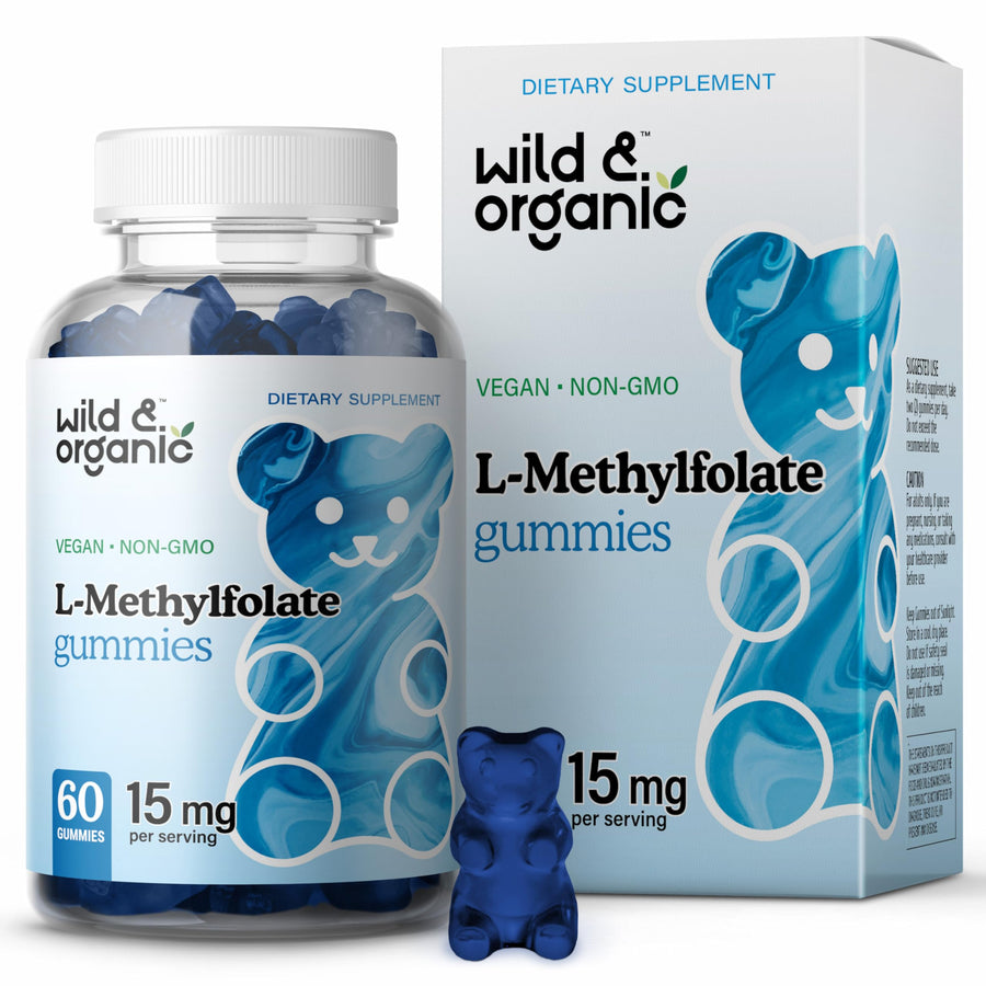 L-Methylfolate 15mg Gummies - Mood & Brain Support - Folate 5-MTHF Supplement for Brain, Focus, Clarity - Folate Supplement w/Vitamin B9-60 Non-GMO L Methylfolate Gummies
