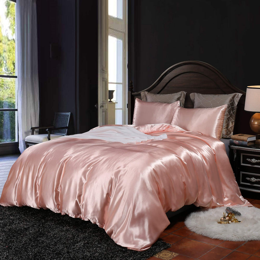Erosebridal Hotel Pink Duvet Cover Twin/Single Silk Lik