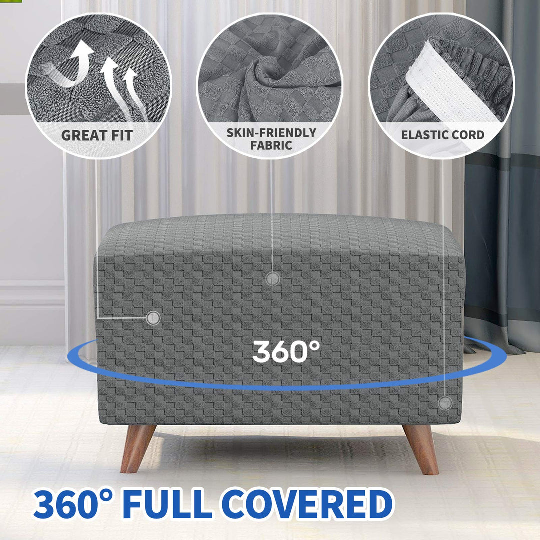 MAXIJIN Newest Jacquard Ottoman Slipcovers Folding Stor
