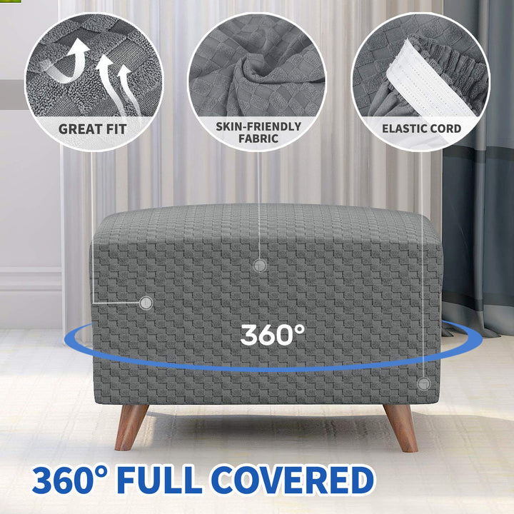 MAXIJIN Newest Jacquard Ottoman Slipcovers Folding Stor