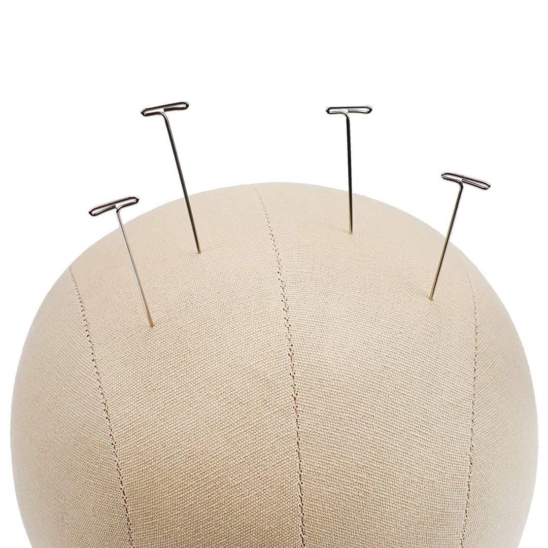 gexworldwide GEX Cork Canvas Block Head Mannequin Head Wig Display Styling Head With Mount Hole (Light Brown, 22)