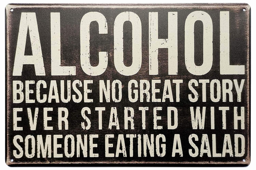 Alcohol Tin Signs Unique Metal Bar Wall Plaque Decor Vintage Kitchen Tin Sign 12 X 8