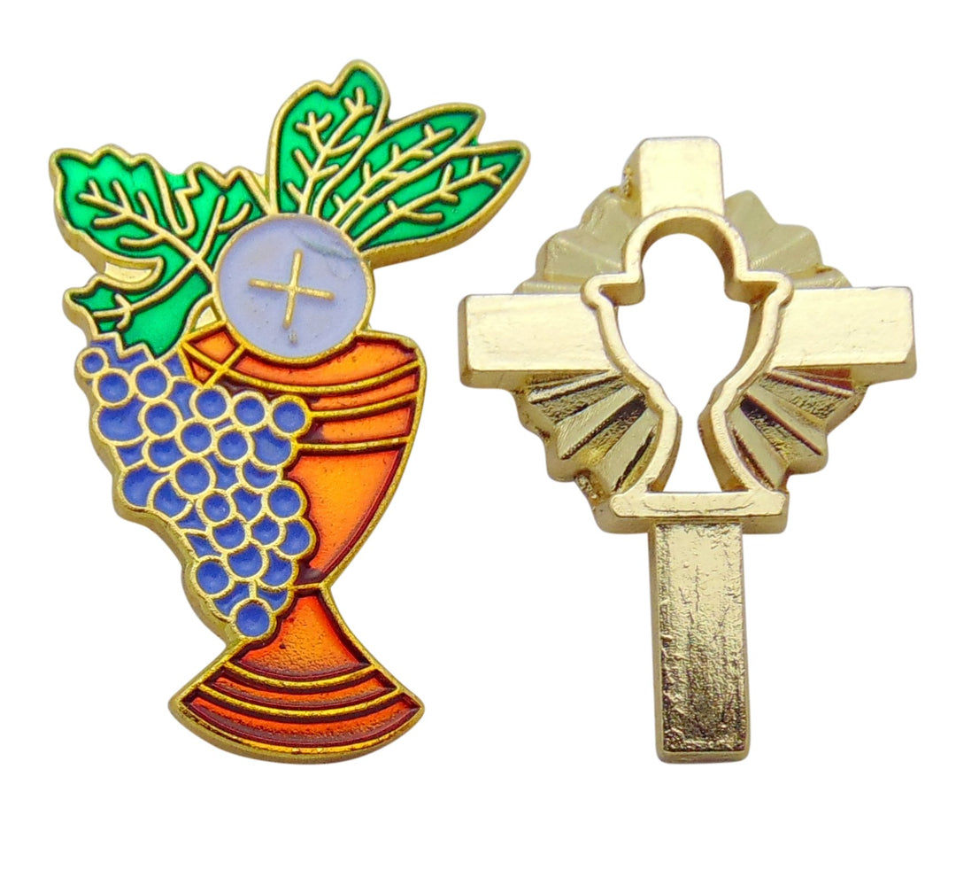 Catholic First Holy Communion Metal Chalice and Cross P