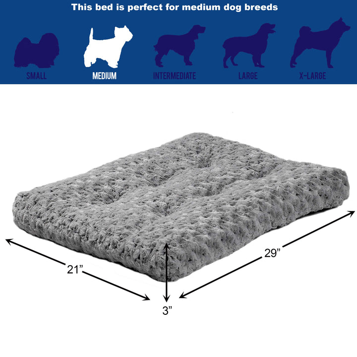 Midwest Homes for Pets Plush Dog Bed | Ombre Swirl Dog Bed &amp; Cat Bed | Gray 29L x 21W x 2H Inches for Medium Dog Breeds, 30-Inch, Model:40630-SGB