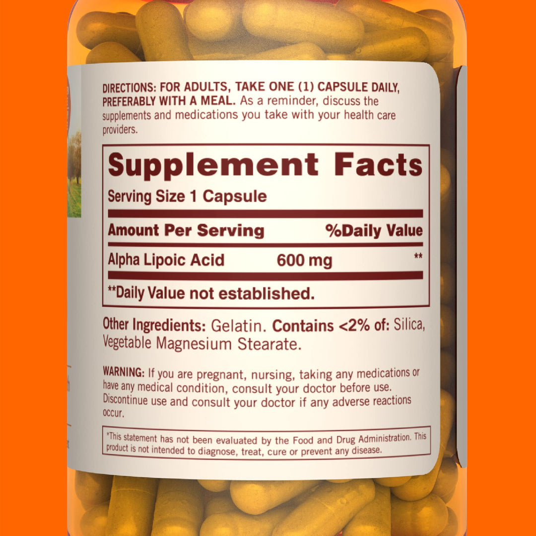 Sundown Alpha Lipoic Acid 600mg, Supports Antioxidant H