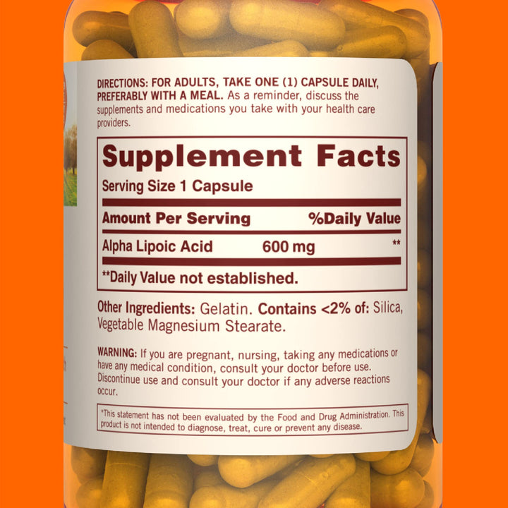 Sundown Alpha Lipoic Acid 600mg, Supports Antioxidant H
