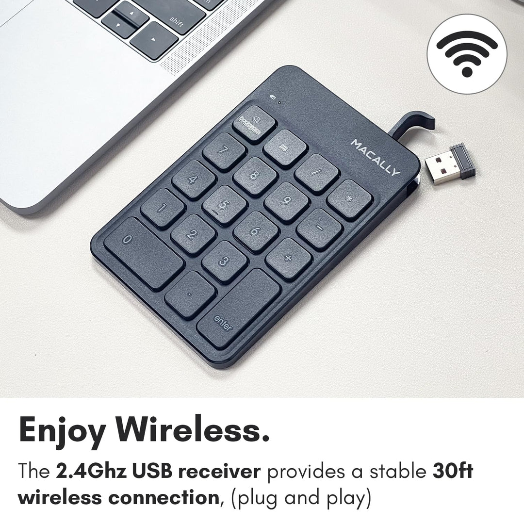 Macally Wireless Number Pad | Numeric Keypad | Wireless