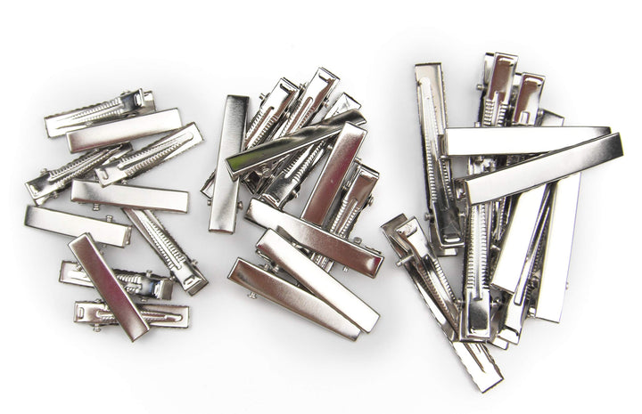 ALL in ONE DIY Hair Clip Kit: Assorted Size Flat Single Prong Metal Alligator Clip 33mm 40mm 58mm (30pcs)