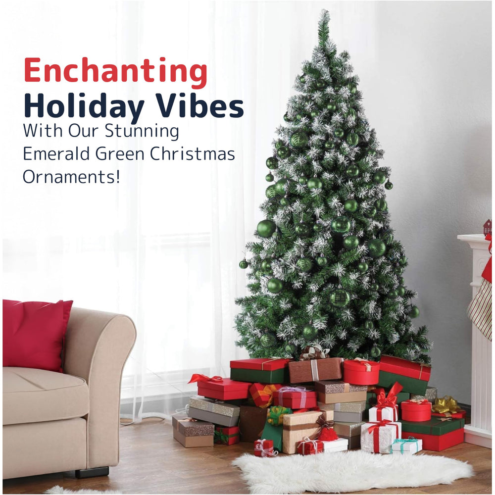 Prextex Christmas Tree Ornaments - Emerald Green Christ