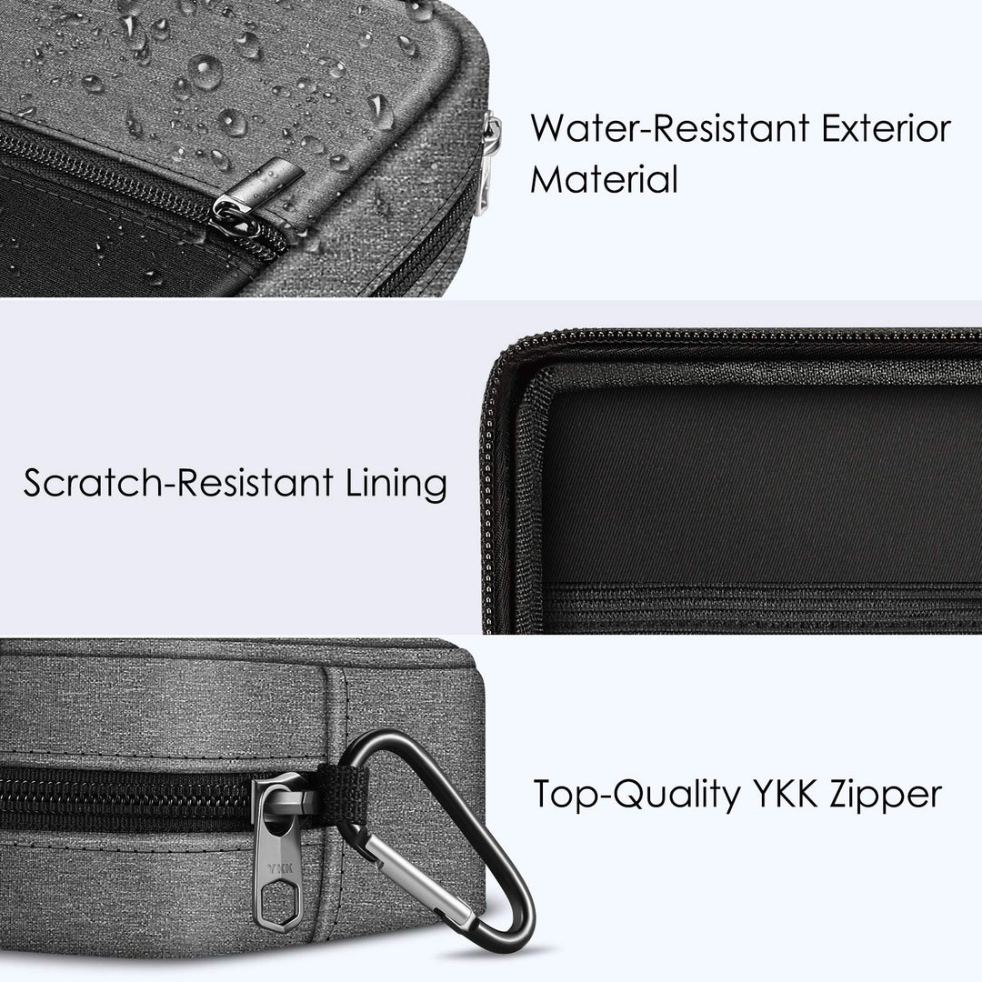 FINPAC Charger Case for Macbook, Small Electronic Organizer Bag for MacBook Power Adapter, Portable Pouch Travel Storage for Laptop Accessories, Magic Mouse, USB Drives, GoPro, Gadgets - Gray