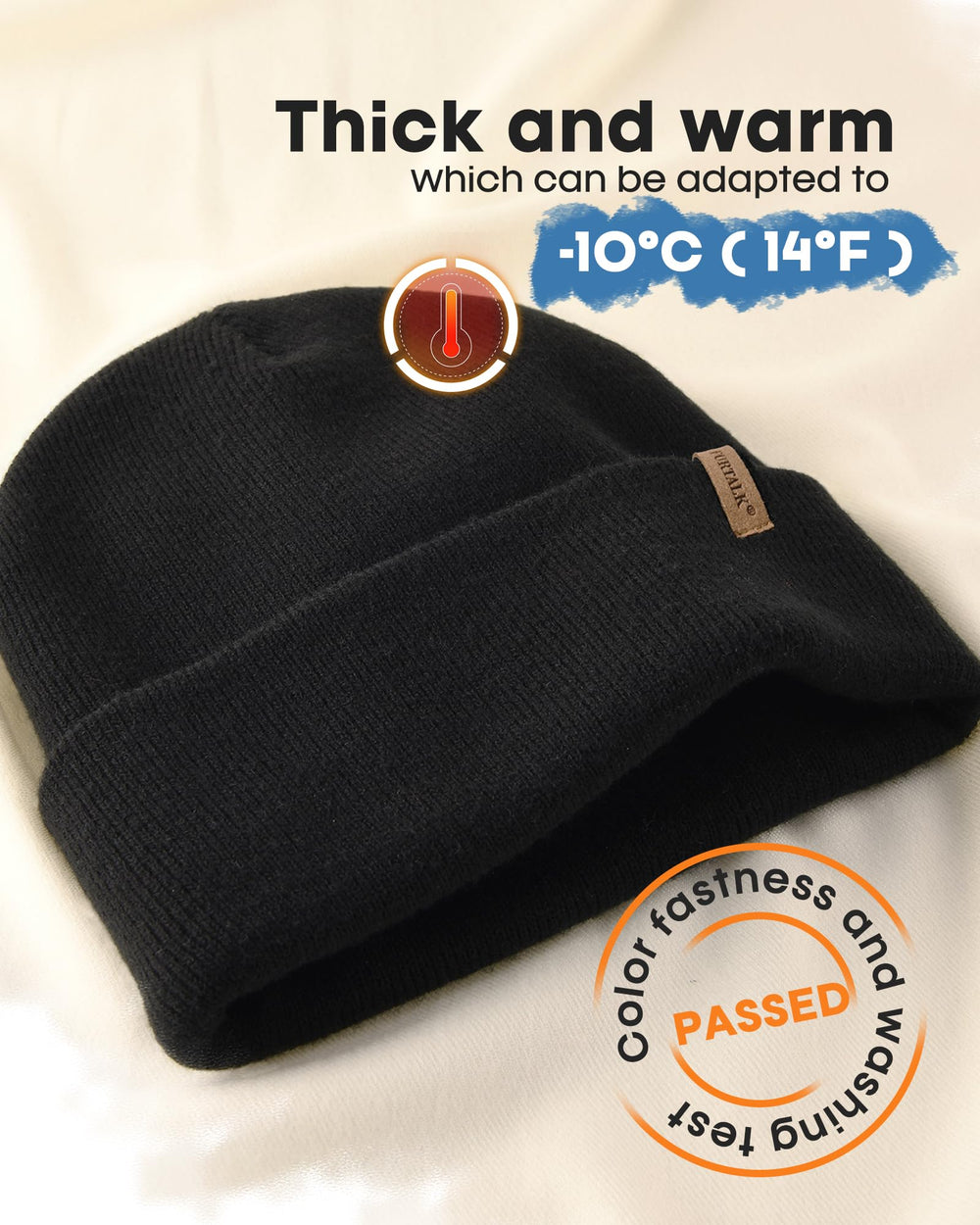 FURTALK Beanie for Men Women Cuffed Thick Knitted Unise
