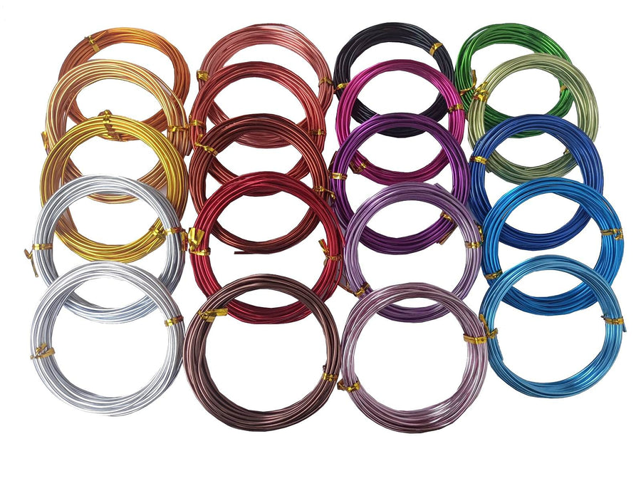 Craft Aluminum Wire 328 Feet 20 Colors Flexible Anodized Craft Wire for Jewelry Making,Crafts,DIY,Garden (12 Gauge, 2mm), Mixed Color