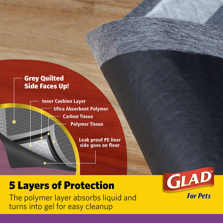 Glad for Pets Extra Large Charcoal Dog Training Pads - 