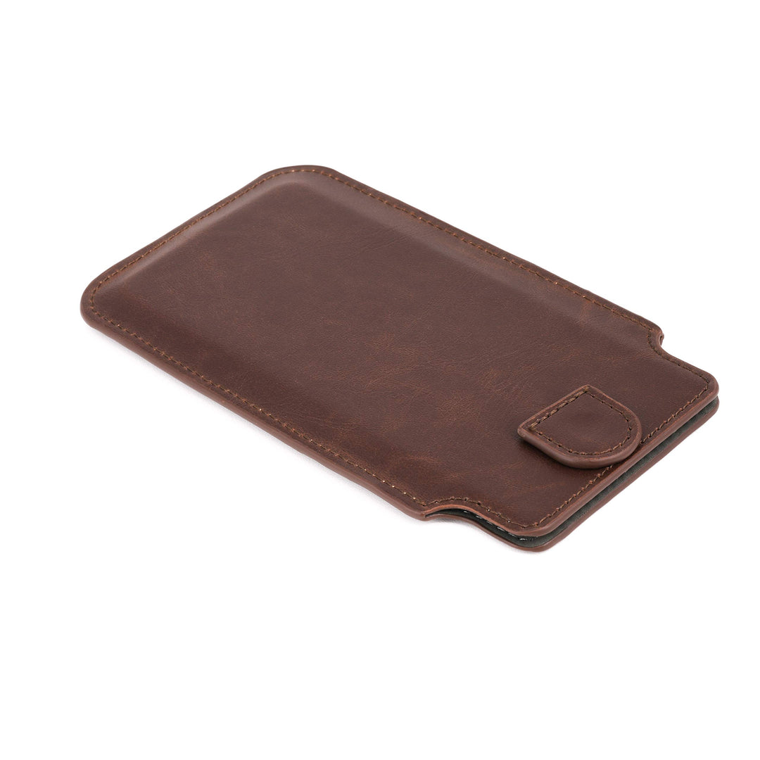 Provincial Wallet Sleeve for iPhone 11 Pro, iPhone Xs &amp; iPhone X: Ultra Slim Vintage Synthetic Leather Cover with 2 Card Holder Slots: Professional Executive Pouch Case [Brown]