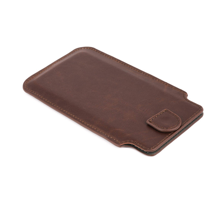 Provincial Wallet Sleeve for iPhone 11 Pro, iPhone Xs &amp; iPhone X: Ultra Slim Vintage Synthetic Leather Cover with 2 Card Holder Slots: Professional Executive Pouch Case [Brown]