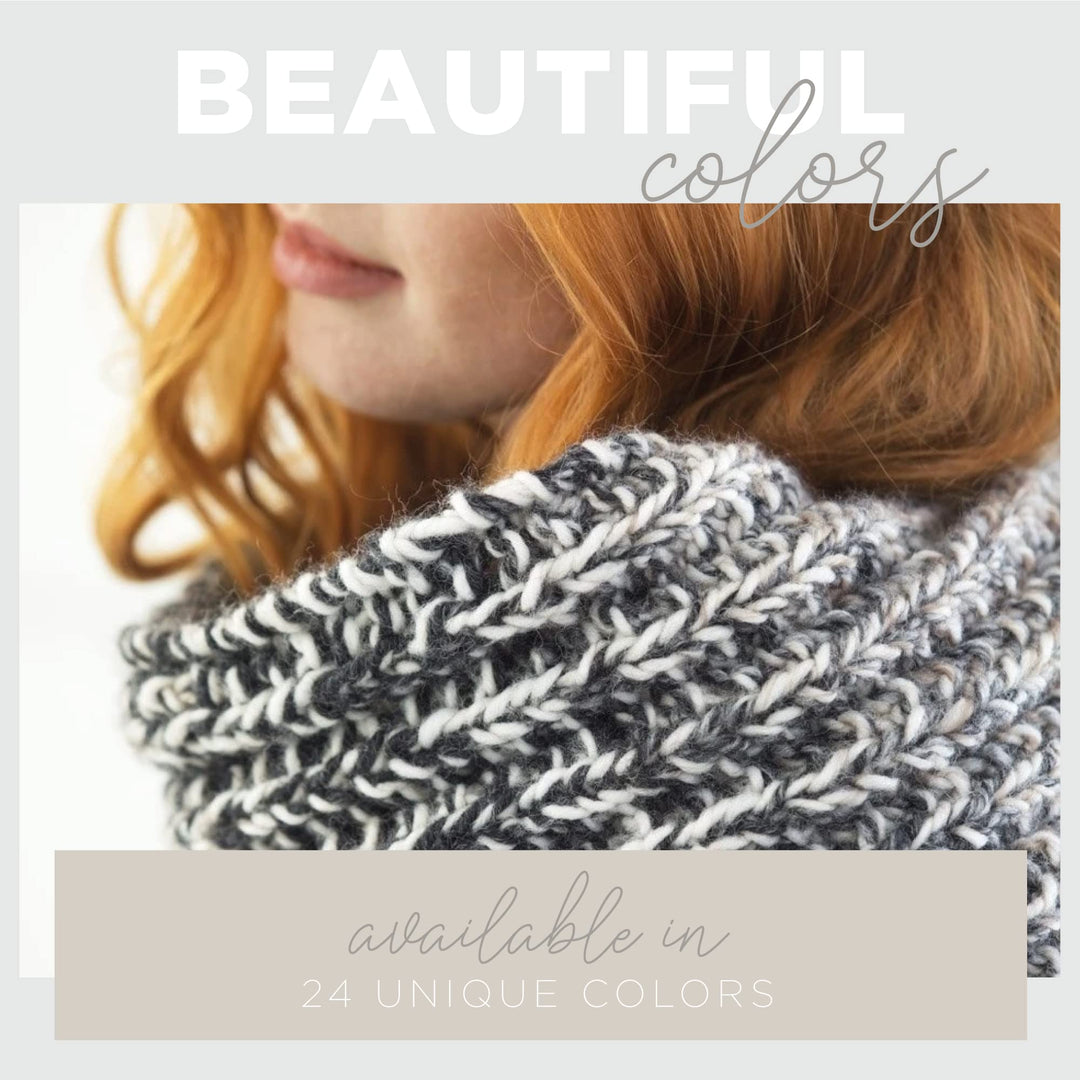 (1 Skein) Scarfie Bulky Yarn, Cranberry/Black