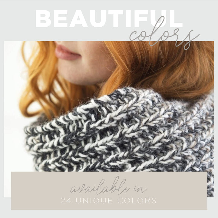 (1 Skein) Scarfie Bulky Yarn, Cranberry/Black