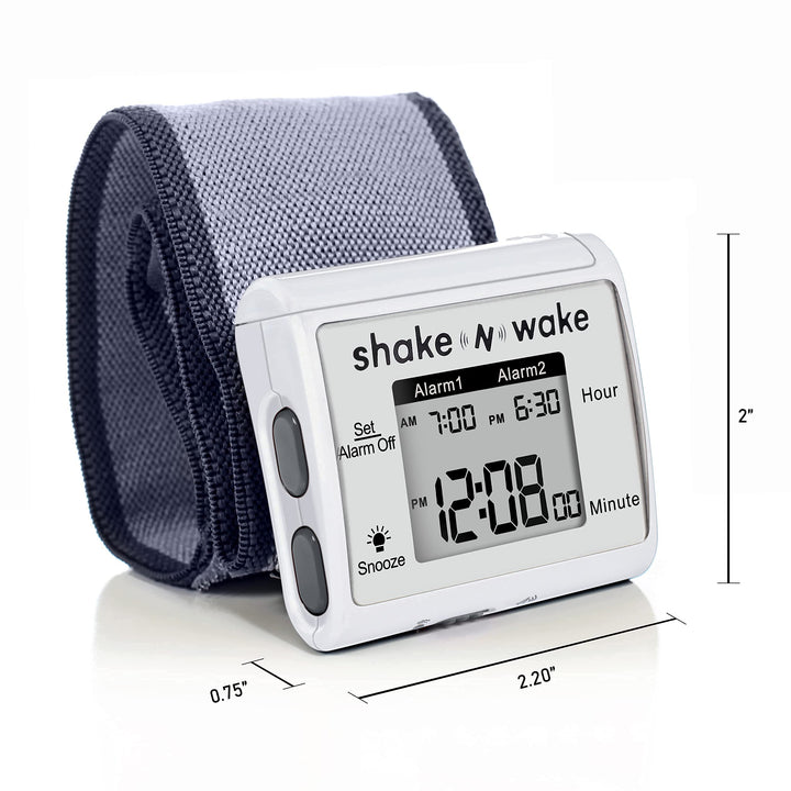 Vibrating Alarm Clock - Shake N Wake - Silent Alarm Wristband Watch - with Dual Alarms