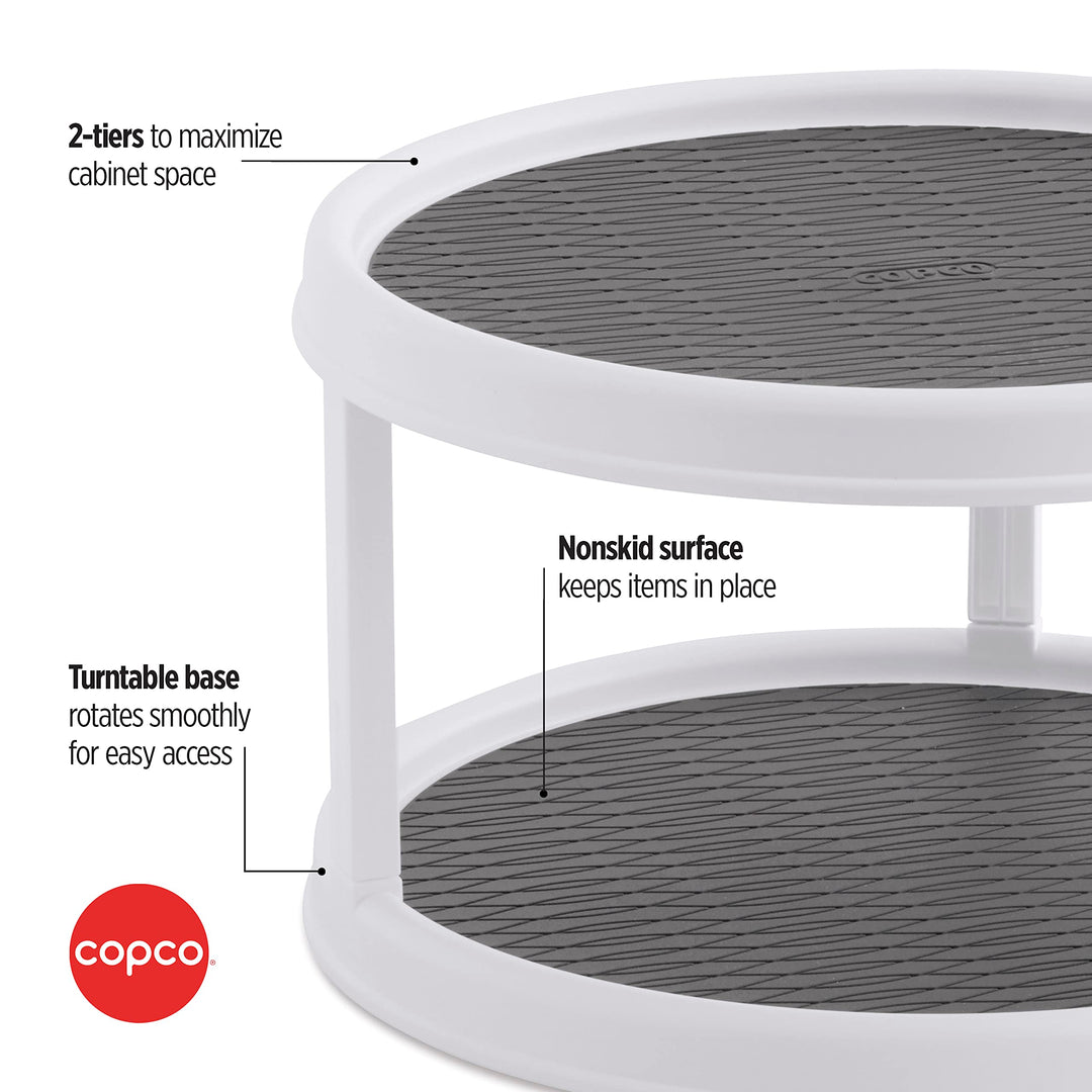 Copco Non-Skid Turntable, 2-Tier, 12-Inch, Durable &