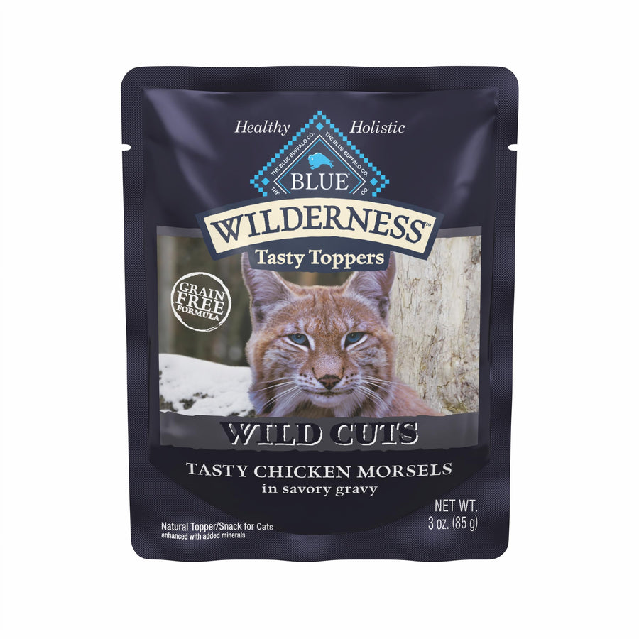 Wilderness Wild Cuts Grain-Free Wet Cat Food, Meal Toppers Made with Natural Ingredients, Tasty Chicken Morsels in Savory Gravy, 3-oz. Pouches (24 Count)
