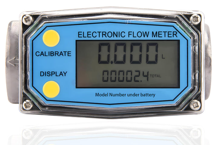 1 Flow Meter, LCD Electronic Digital Display Flowmeter,with 1-Inch NPT Inlet/Outlet, for Measure A Variety of Diesel, Kerosene, Gasoline Liquid Flow