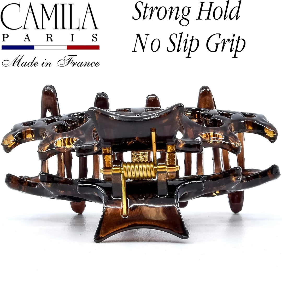 Camila Paris NV105 (3 1/2) French Hair Accessories for Women Claw Clamp Clip. No Pulling or Damage. Strong Hold/No Slip Grip and Durable Styling Girls Ornaments. Made in France
