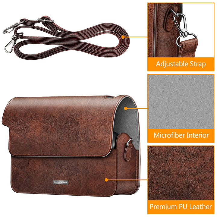 Protective Case for Fujifilm Instax Wide 300 Instant Film Camera - Premium Vegan Leather Bag Cover with Removable Strap, Vintage Brown