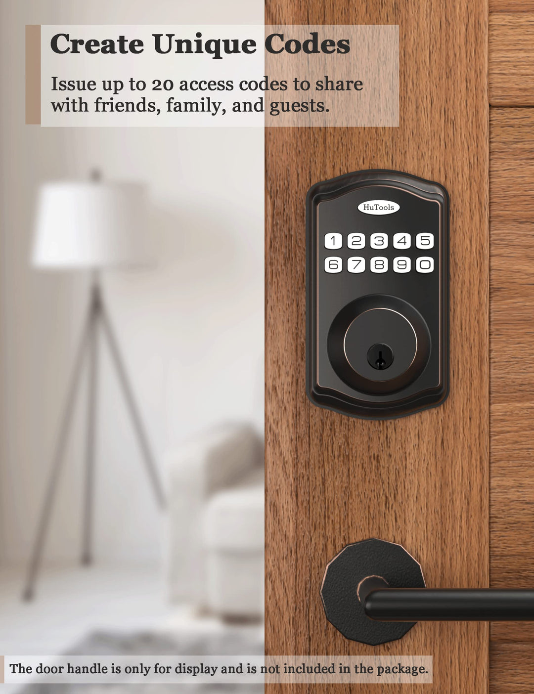 Keyless Entry Door Lock, Electronic Keypad Deadbolt Lock, Auto Lock, 1 Touch Locking, 20 Customizable User Codes, Back Lit, Easy Installation for Front Back Door, Oil Rubbed Bronze