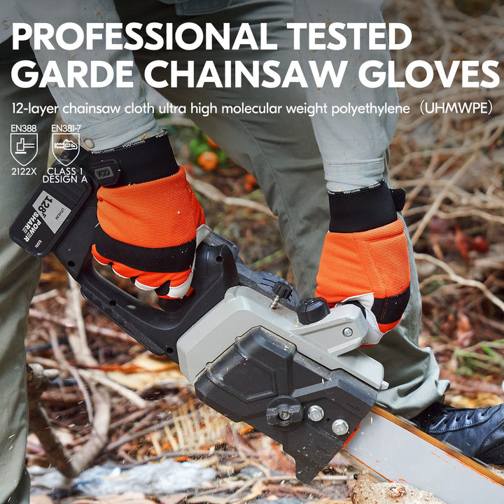 Vgo... Chainsaw Gloves Cut Resistant 12-Layer, Work Glo