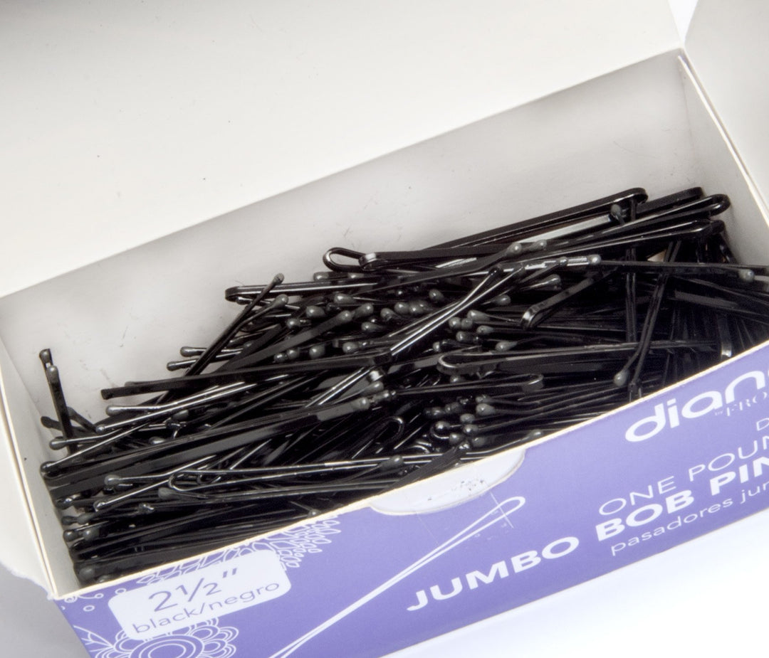 Jumbo Bob Pins, 2.5 Inch, Black, 1 Pound, D492