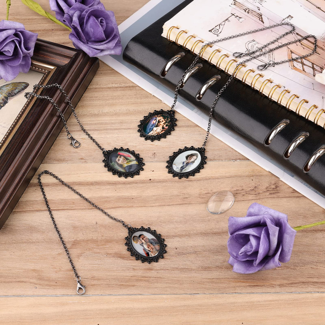 5pcs Graduation Cap Tassel, Memorial Photo Charms for Wedding Bouquet DIY Memorial Photo Chain Pendant for Cap and Gown Ceremony (Black)