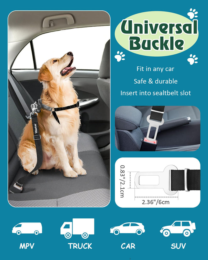 2 Packs Adjustable Pet Dog Cat Car Seat Belt Safety Leash Vehicle Seatbelt Harness