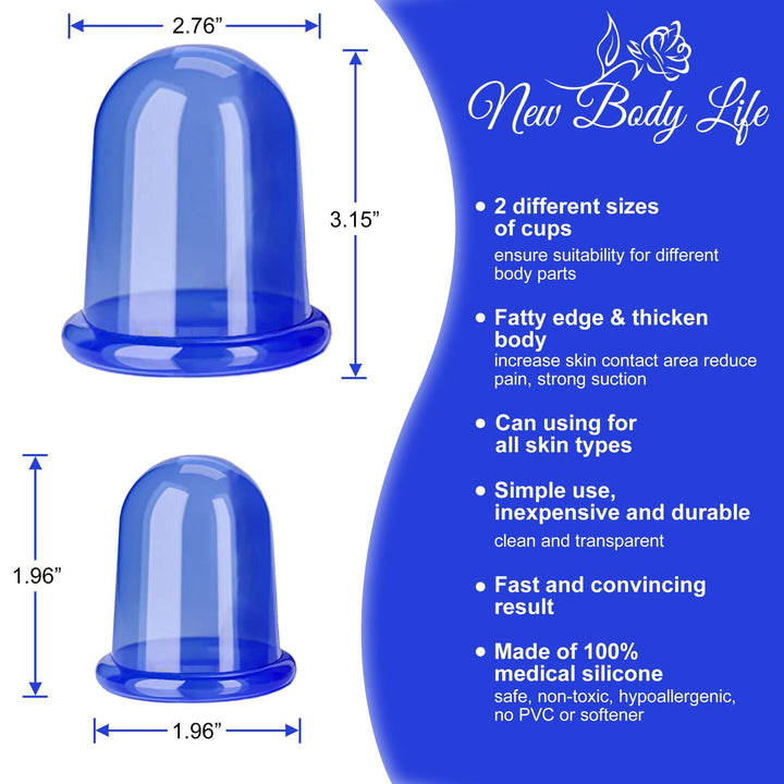 Cupping Therapy Set for Cellulite Massage - Silicone Su
