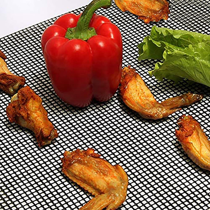 BBQ Mesh Grill Mat Set of 5 - Heavy Duty Nonstick Mesh Grilling Mats &amp; Barbecue Accessories - Reusable and Easy to Clean - Works on Gas, Charcoal, Electric Grill and More - 15.75 x 13 Inch