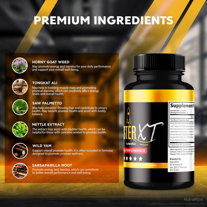 (Pack of 5 Booster XT for Men, Male Enhancing Capsules, Premium Formula to Support Daily Energy &amp; Peak Performance, Multivitamin Pills for Overall Health, Reviews (300 Capsules)