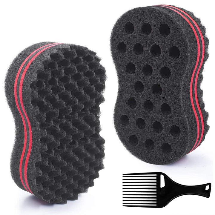 Big Holes Double Sides Barber Hair Brush Twist Sponge Make Dreads Locking Twist Coil Afro Locs Hole 16mm/0.62in (1 Pack)