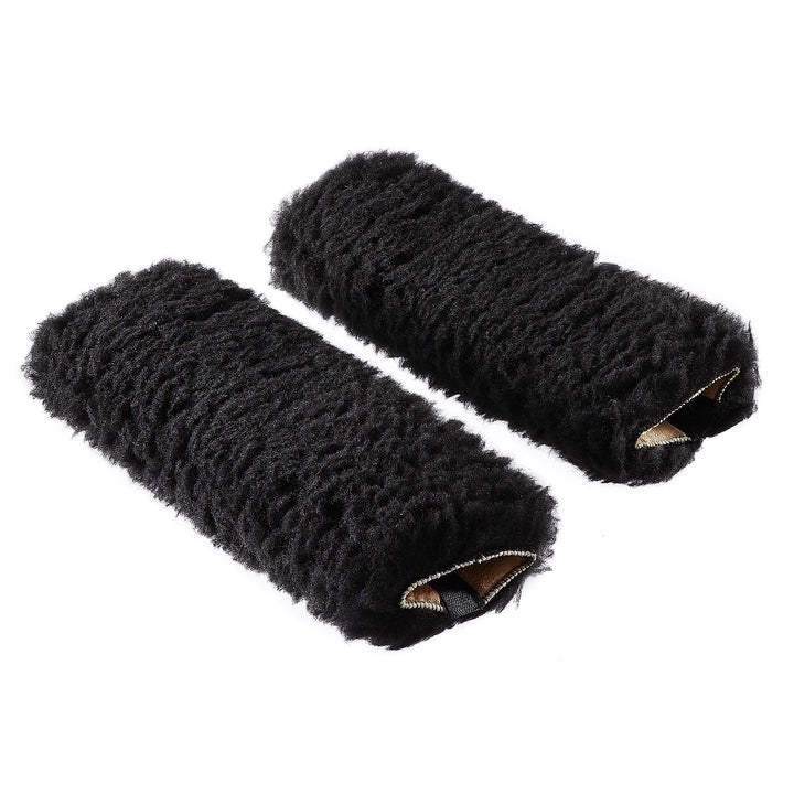 PrimeMed Comfort Wheelchair Armrest Pads - Black Faux Wool Pad (1 Arm Cushion)