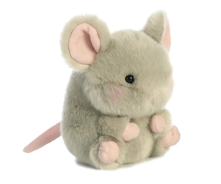 ® Round Rolly Pet™ Frisk Mouse™ Stuffed Animal - Adorable Companions - On-The-Go Fun - Gray 5 Inches