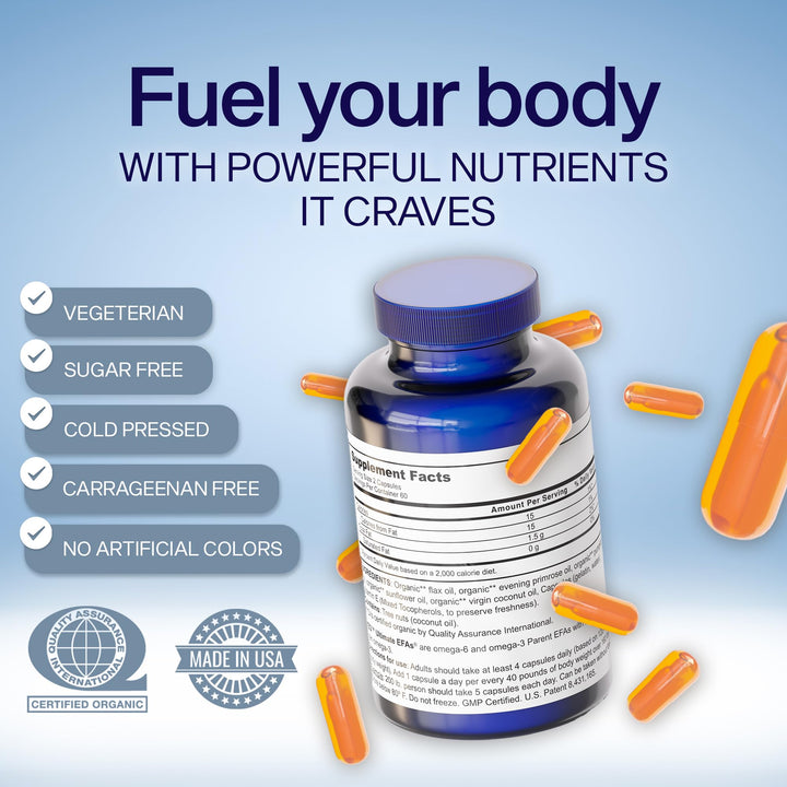 Fish Oil Omega 3 Supplements Alternative-YES Omega 3 &amp; 6 Fatty Acid - Burpless, Plant Based - DHA, EPA, SDA - Cholesterol, Heart, Skin, Energy, Eyes, Immunity Support by YES (4 x 120 Gel caps)