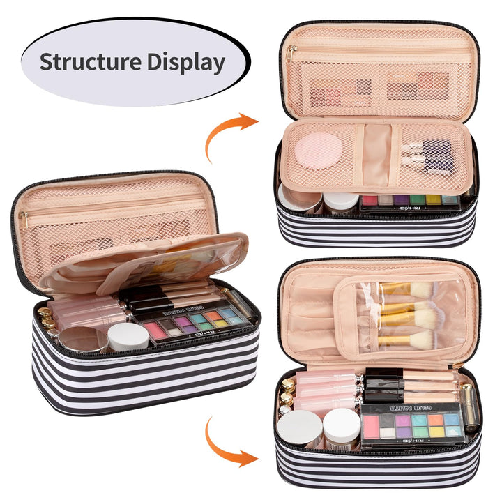 OCHEAL Small Cosmetic Bag,Portable Cute Travel Makeup B