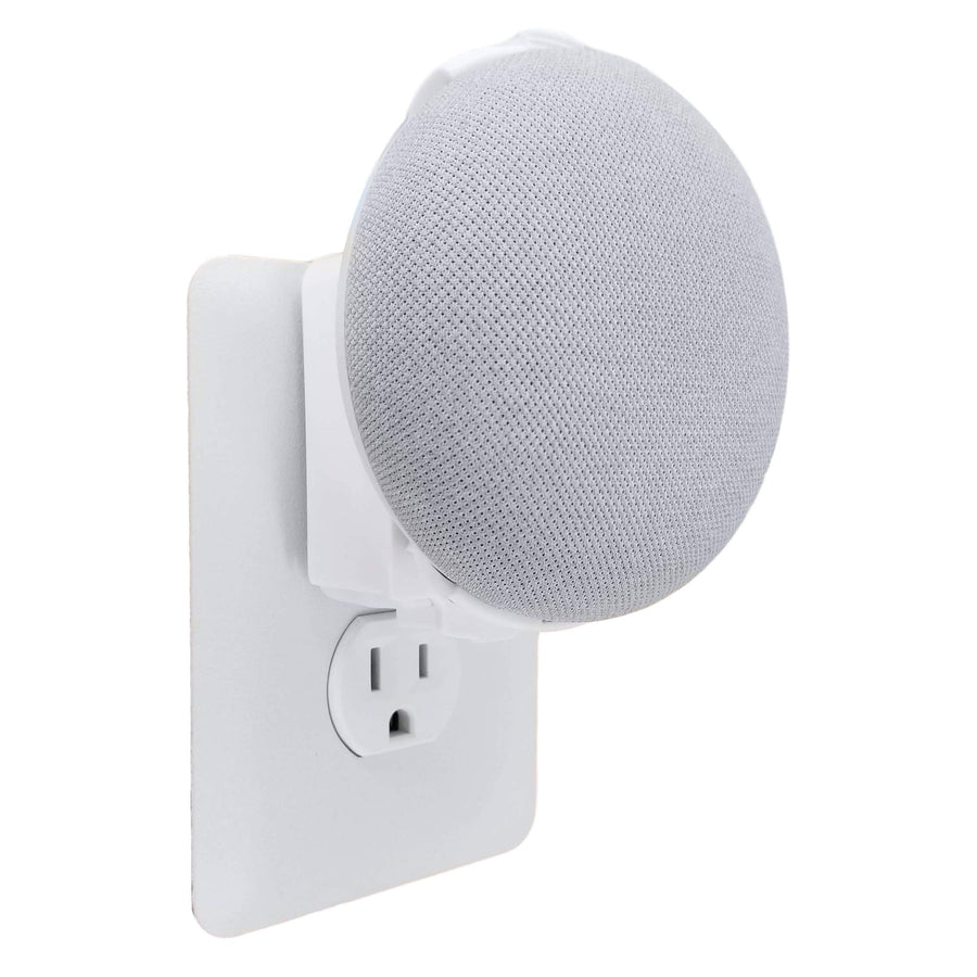 The Nest Mini Easy Genie Mount 2nd Gen 2019: The Simplest and Cleanest Outlet Wall Mount Hanger Stand for New Google Nest Mini - No Cord Wrapping Required - Designed in USA (White)