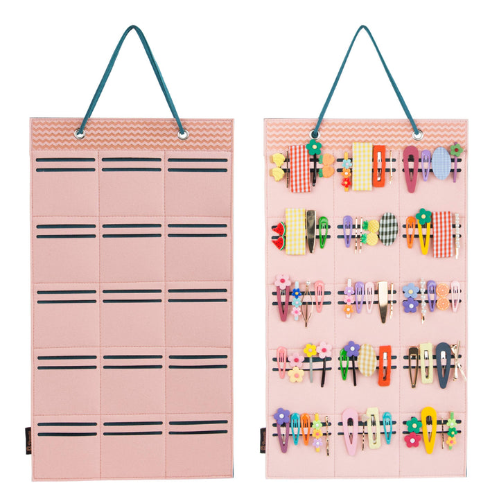 Baby Hair Clips Organizer, Hanging Baby Girls Hair Bows Organizer Storage, Hair Barrettes Accessory Display Holder for Babies Infant Toddlers Kids(Pink)