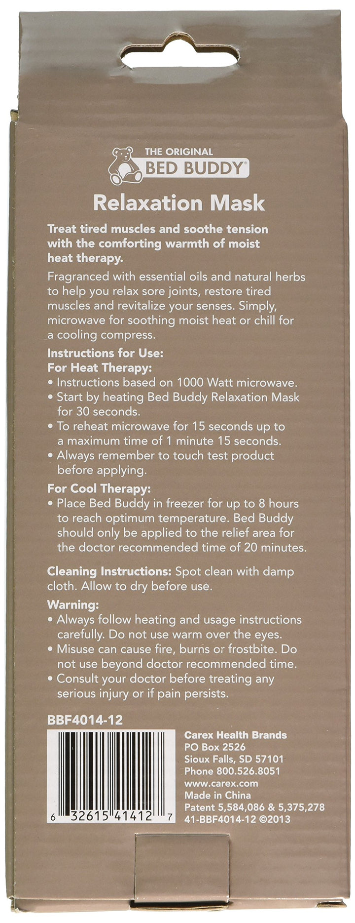 Bed Buddy Aromatherapy Eye Mask with Warm and Cold Ther