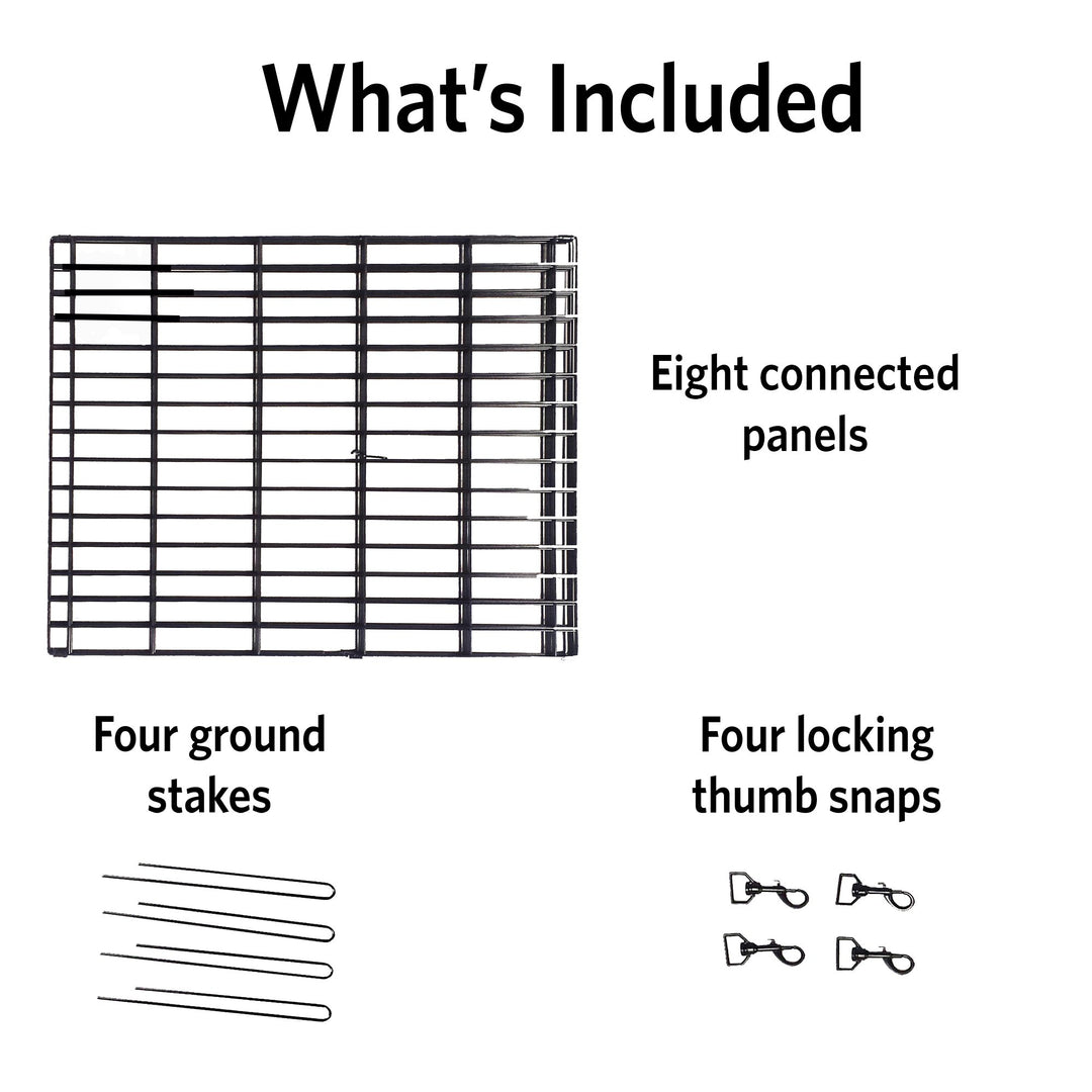 Dog Exercise Pen &amp; Playpen, 24 W x 24 H, No Door, Black B550-24